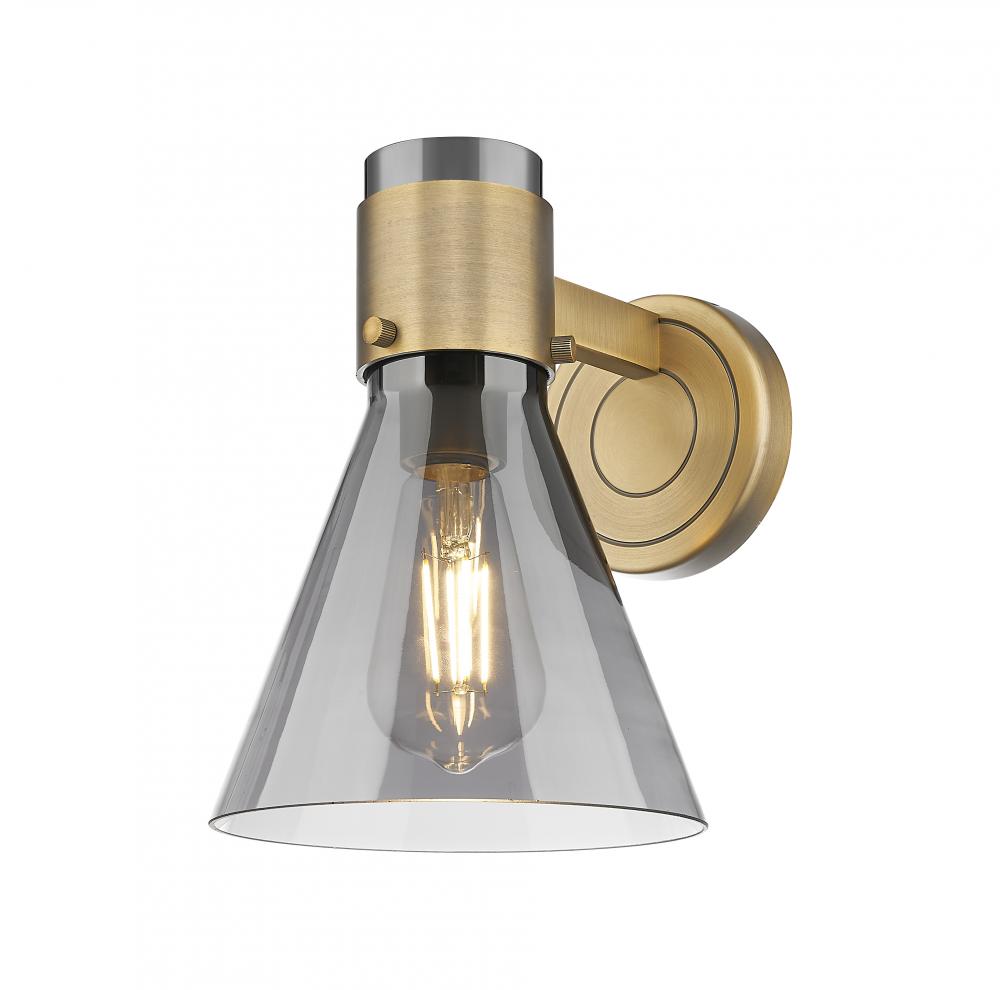 Lawton Cone - 1 Light - 8 inch - Brushed Brass - Sconce