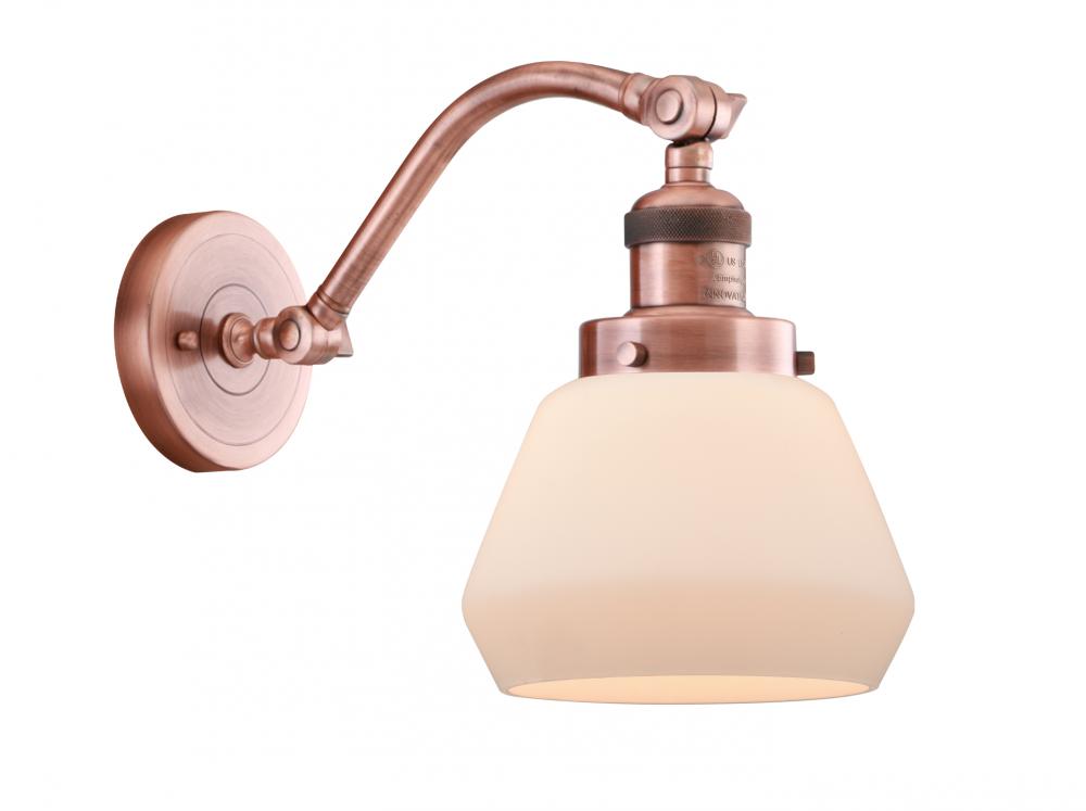 Fulton - 1 Light - 7 inch - Antique Copper - Adjustable Sconce