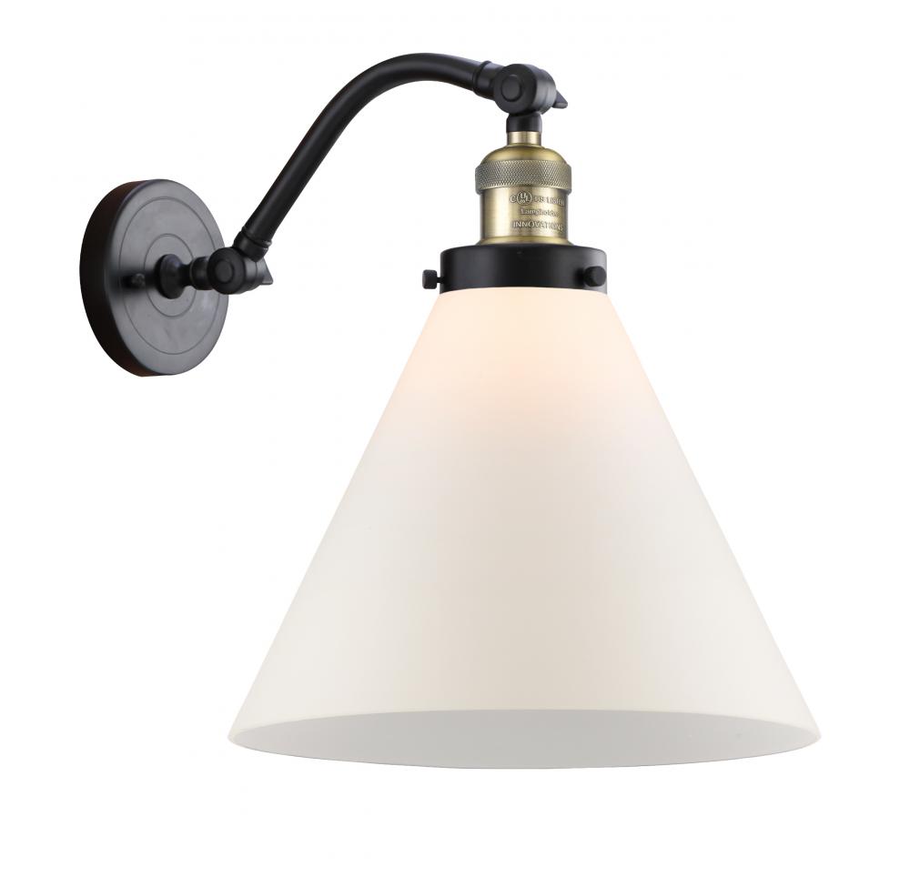 Cone - 1 Light - 12 inch - Black Antique Brass - Adjustable Sconce