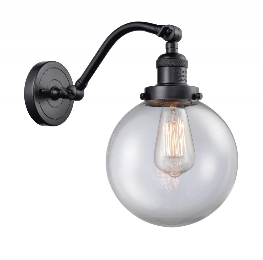 Beacon - 1 Light - 8 inch - Matte Black - Adjustable Sconce