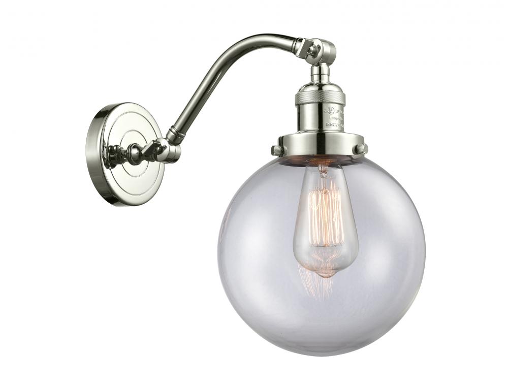 Beacon - 1 Light - 8 inch - Polished Nickel - Adjustable Sconce