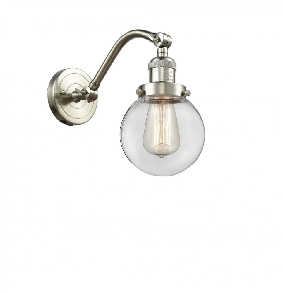 Beacon - 1 Light - 6 inch - Brushed Satin Nickel - Adjustable Sconce