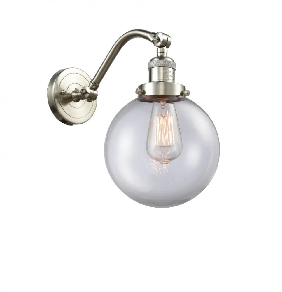 Beacon - 1 Light - 8 inch - Brushed Satin Nickel - Adjustable Sconce