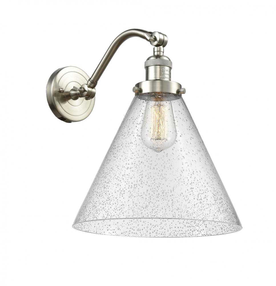Cone - 1 Light - 12 inch - Brushed Satin Nickel - Adjustable Sconce