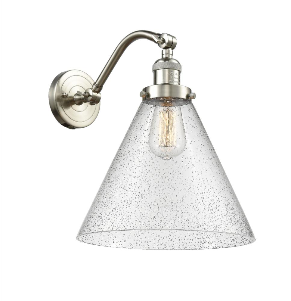 Cone - 1 Light - 12 inch - Brushed Satin Nickel - Adjustable Sconce