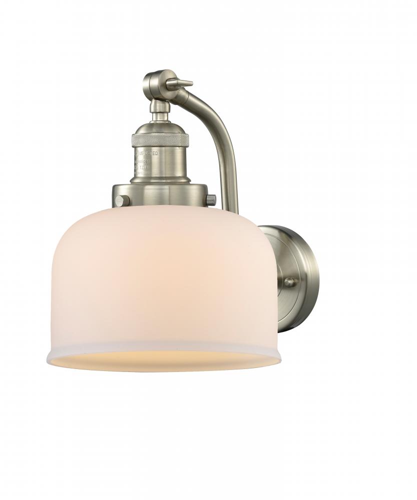 Bell - 1 Light - 8 inch - Brushed Satin Nickel - Adjustable Sconce