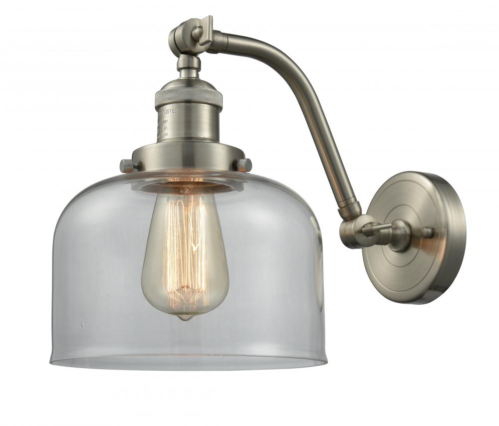 Bell - 1 Light - 8 inch - Brushed Satin Nickel - Adjustable Sconce