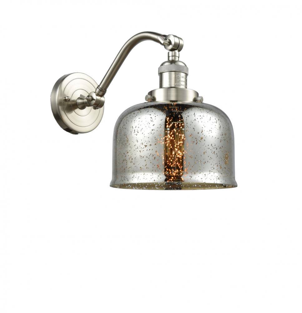 Bell - 1 Light - 8 inch - Brushed Satin Nickel - Adjustable Sconce