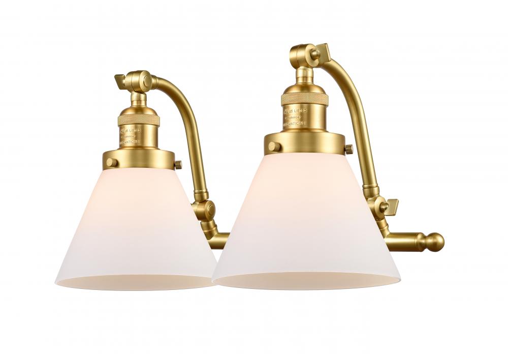Cone - 2 Light - 18 inch - Satin Gold - Adjustable Bath Vanity Light