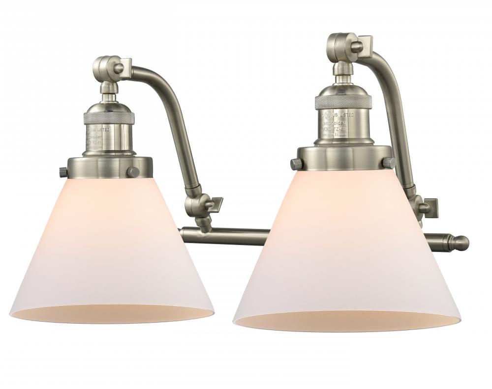 Cone - 2 Light - 18 inch - Brushed Satin Nickel - Adjustable Bath Vanity Light
