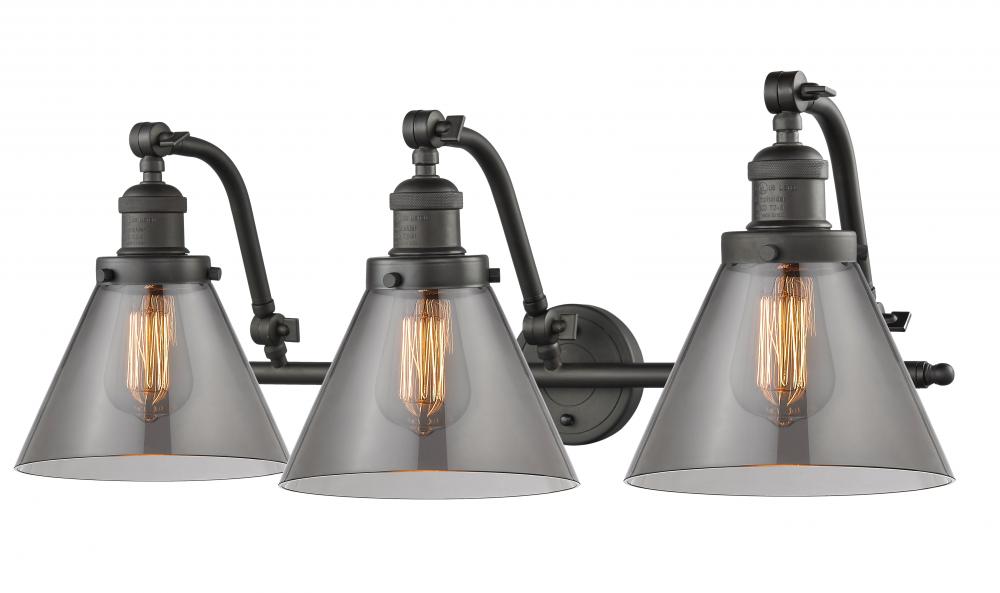Cone - 3 Light - 28 inch - Oil Rubbed Bronze - Adjustable Bath Vanity Light