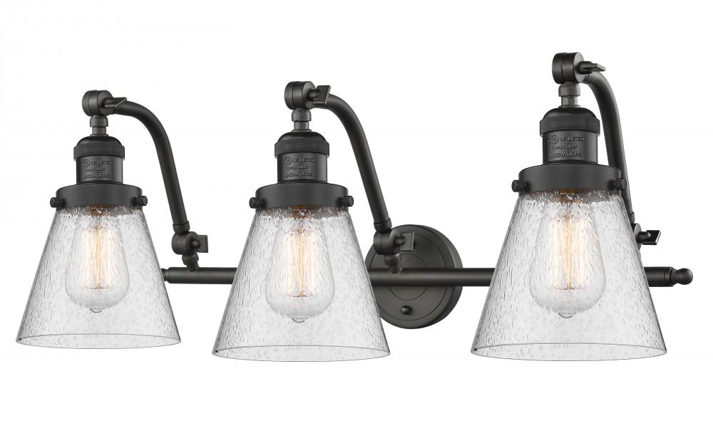 Cone - 3 Light - 28 inch - Oil Rubbed Bronze - Adjustable Bath Vanity Light