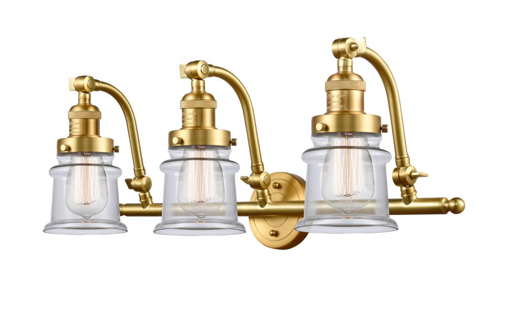 Canton - 3 Light - 28 inch - Satin Gold - Adjustable Bath Vanity Light