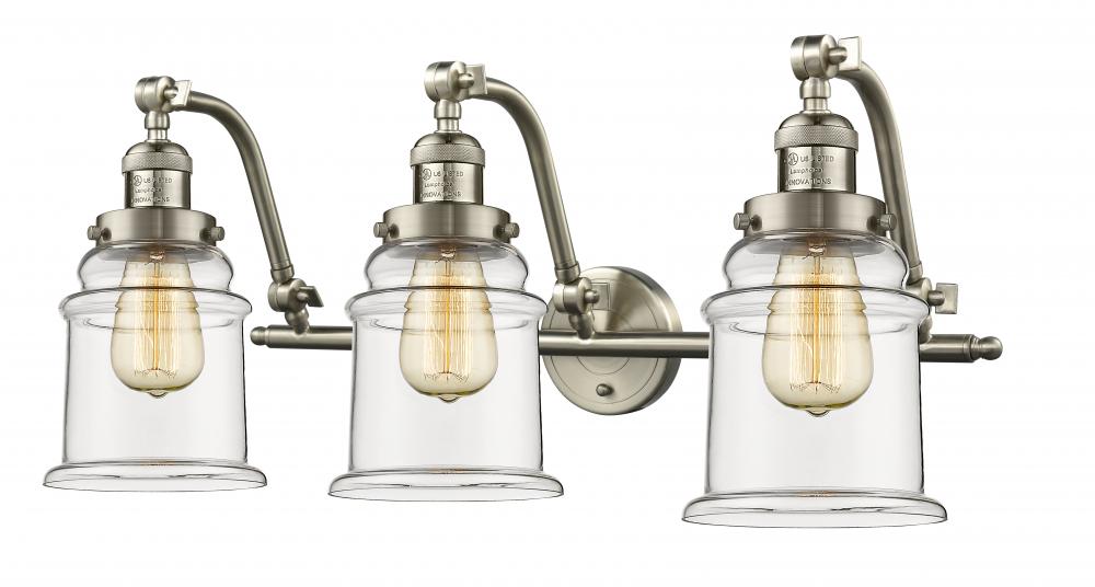 Canton - 3 Light - 28 inch - Brushed Satin Nickel - Adjustable Bath Vanity Light