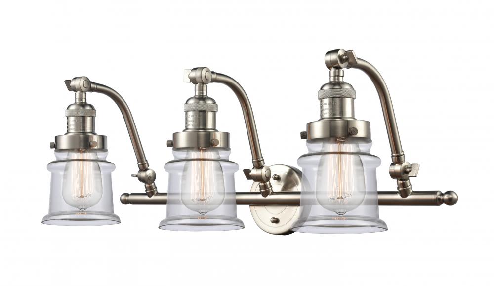 Canton - 3 Light - 28 inch - Brushed Satin Nickel - Adjustable Bath Vanity Light