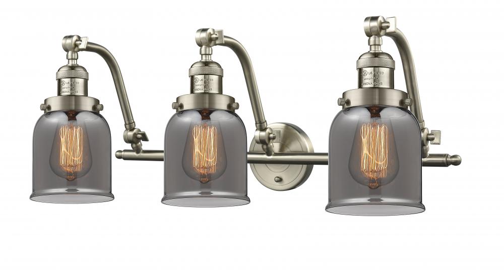 Bell - 3 Light - 28 inch - Brushed Satin Nickel - Adjustable Bath Vanity Light