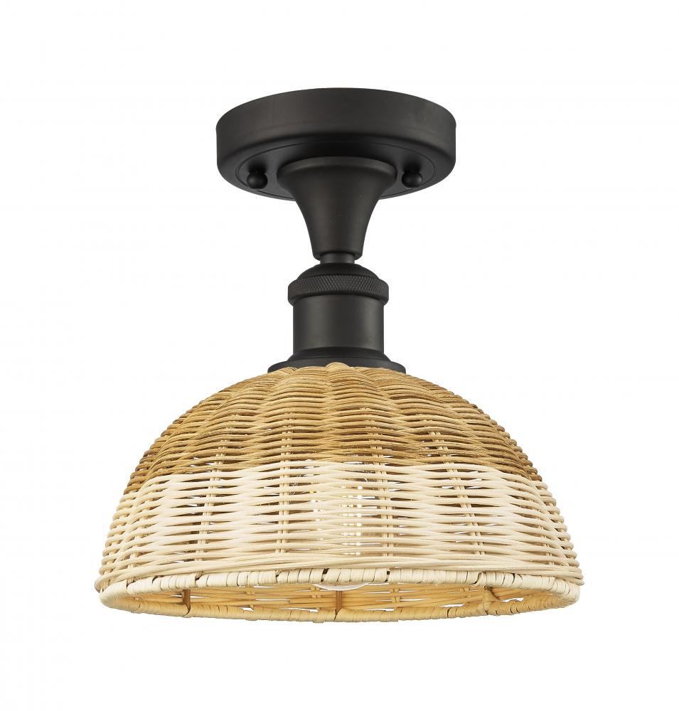 Bristol Natural II - 1 Light - 9 inch - Oil Rubbed Bronze - Semi-Flush Mount