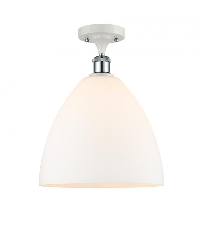 Bristol - 1 Light - 12 inch - White Polished Chrome - Semi-Flush Mount