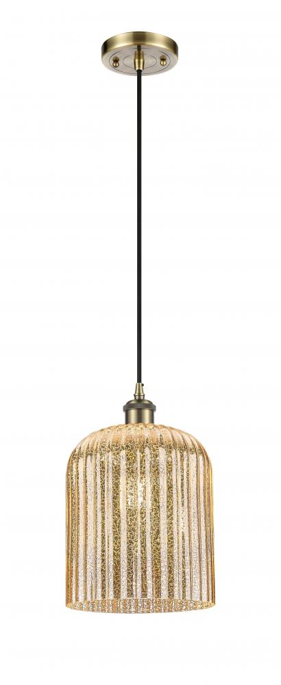 Bridal Veil - 1 Light - 5 inch - Antique Brass - Cord hung - Mini Pendant