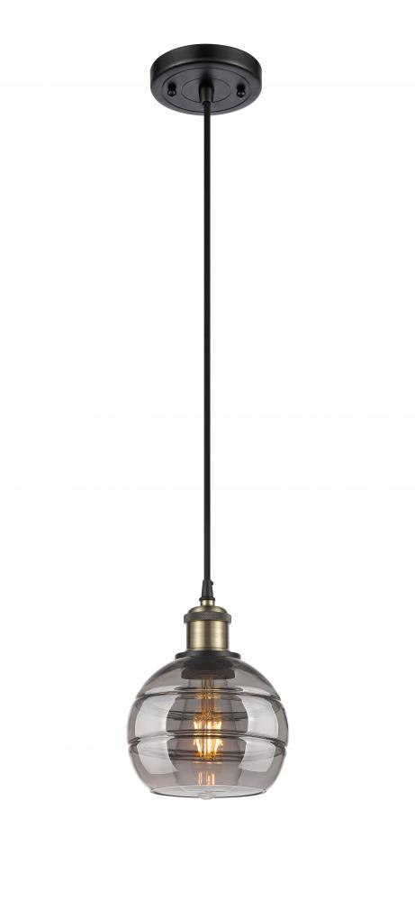 Rochester - 1 Light - 6 inch - Black Antique Brass - Cord hung - Mini Pendant