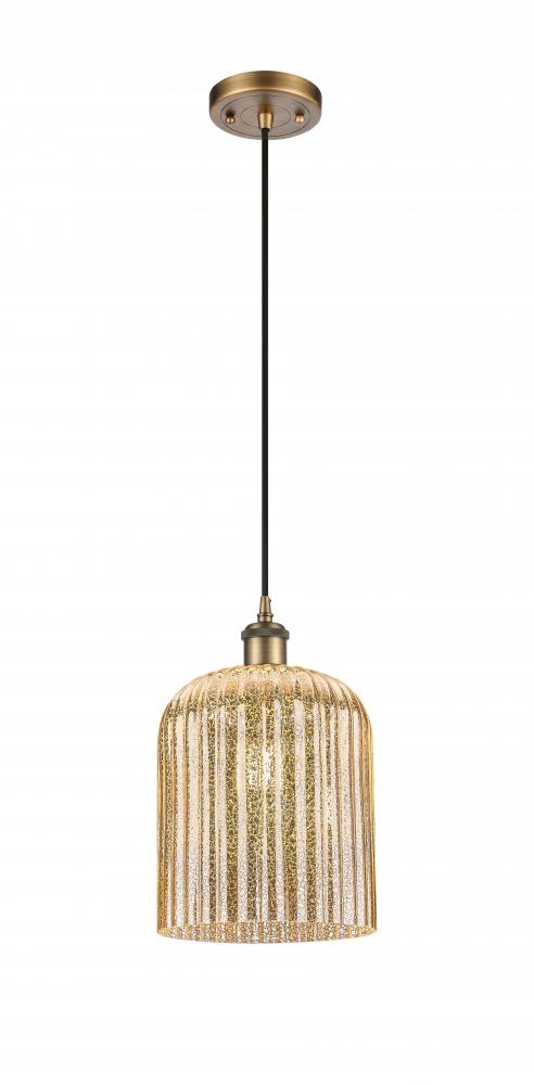 Bridal Veil - 1 Light - 5 inch - Brushed Brass - Cord hung - Mini Pendant
