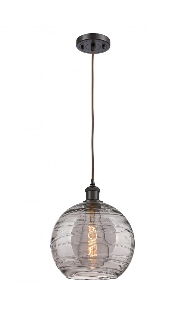 Athens Deco Swirl - 1 Light - 10 inch - Oil Rubbed Bronze - Cord hung - Mini Pendant