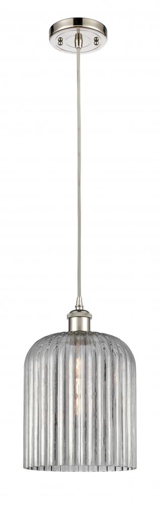 Bridal Veil - 1 Light - 5 inch - Polished Nickel - Cord hung - Mini Pendant