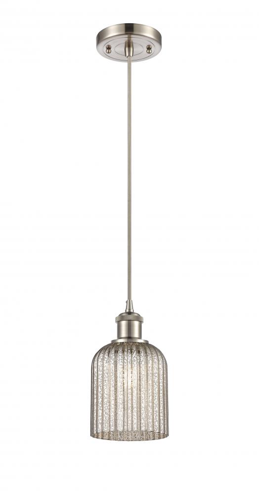 Bridal Veil - 1 Light - 5 inch - Brushed Satin Nickel - Cord hung - Mini Pendant