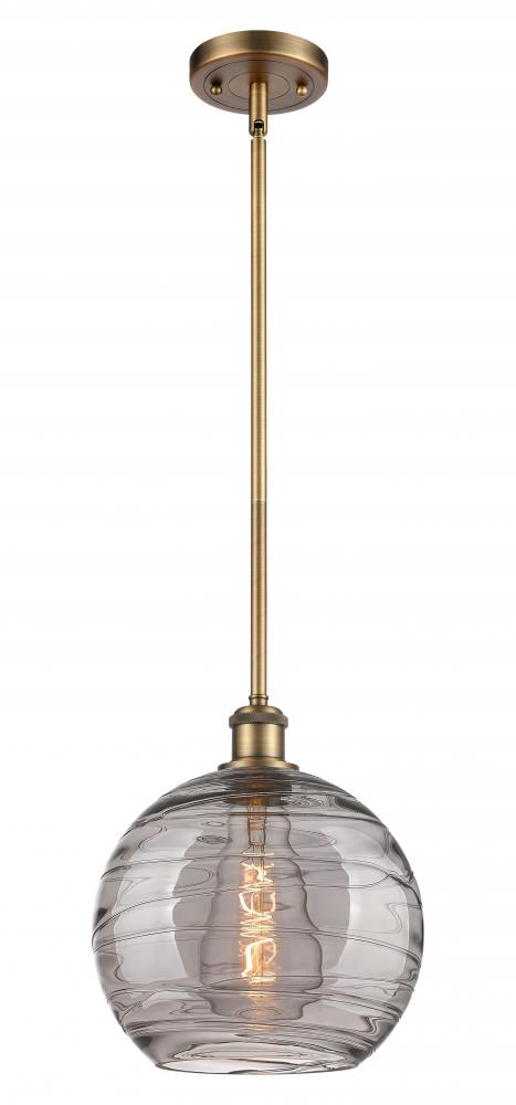 Athens Deco Swirl - 1 Light - 10 inch - Brushed Brass - Mini Pendant