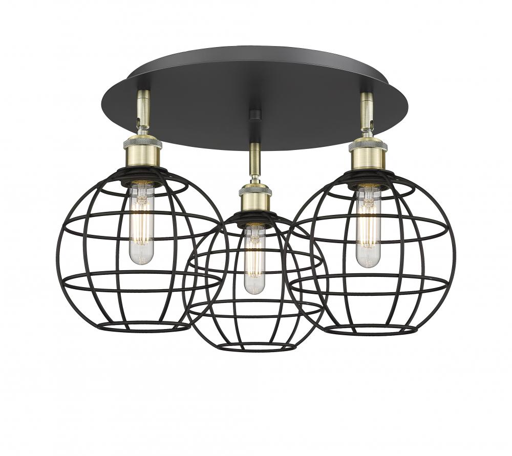 Lake Placid - 3 Light - 20 inch - Black Antique Brass - Flush Mount