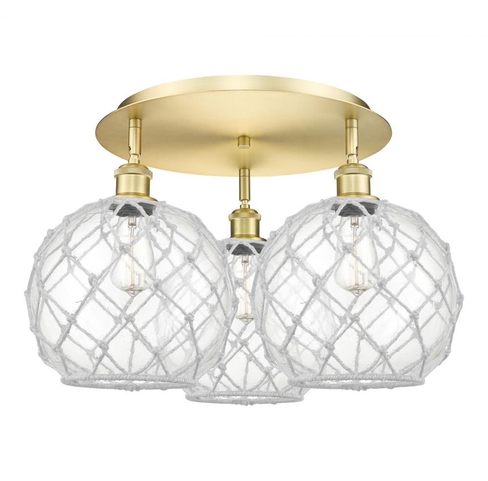 Farmhouse Rope - 3 Light - 22 inch - Satin Gold - Flush Mount