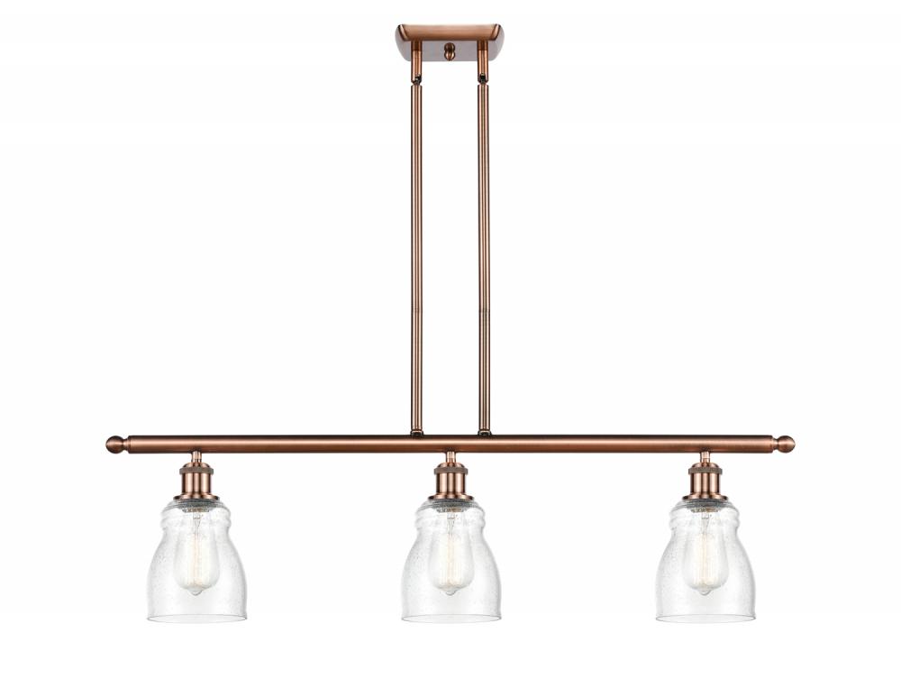 Ellery - 3 Light - 36 inch - Antique Copper - Cord hung - Island Light