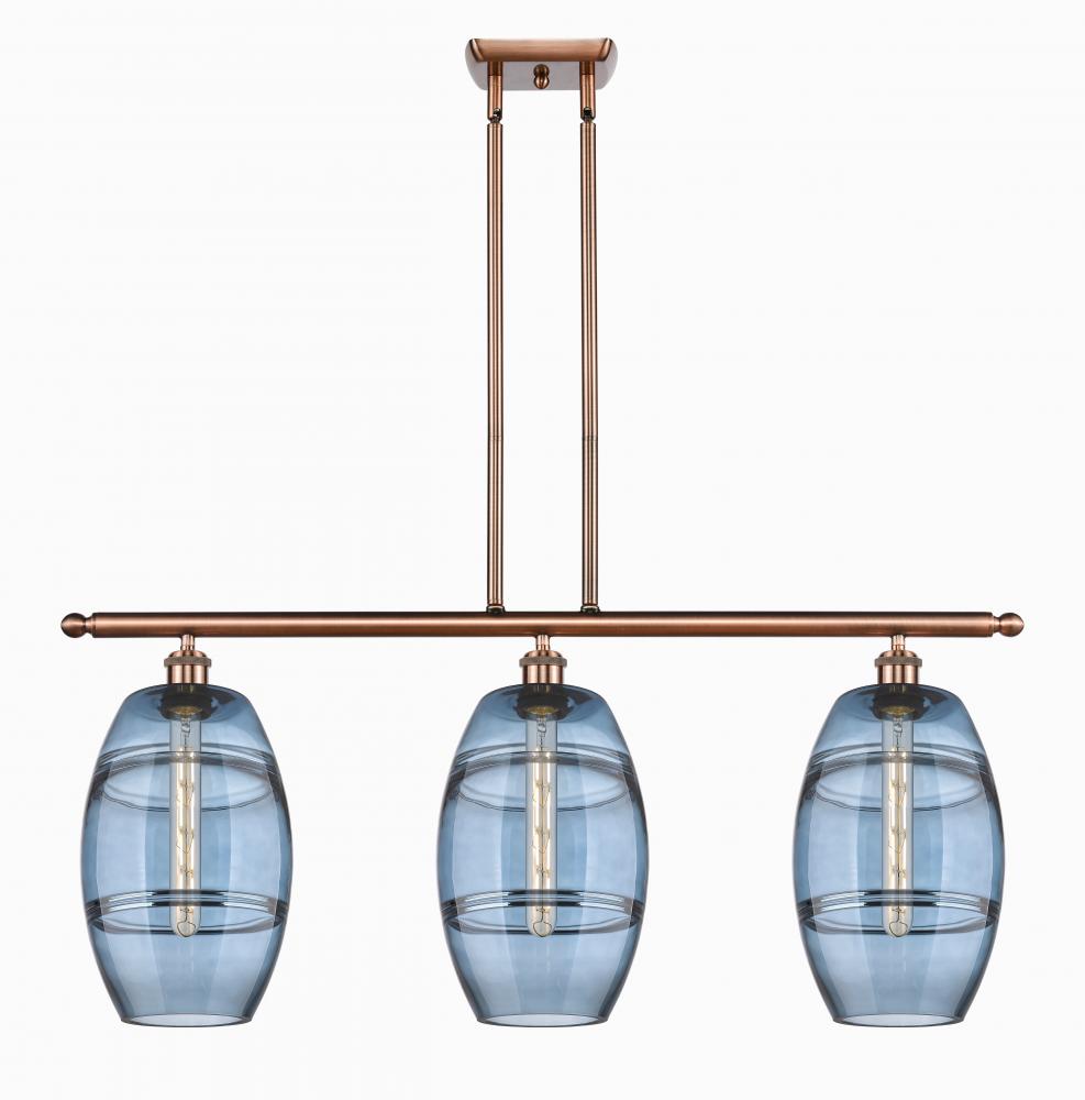 Vaz - 3 Light - 36 inch - Antique Copper - Cord hung - Island Light