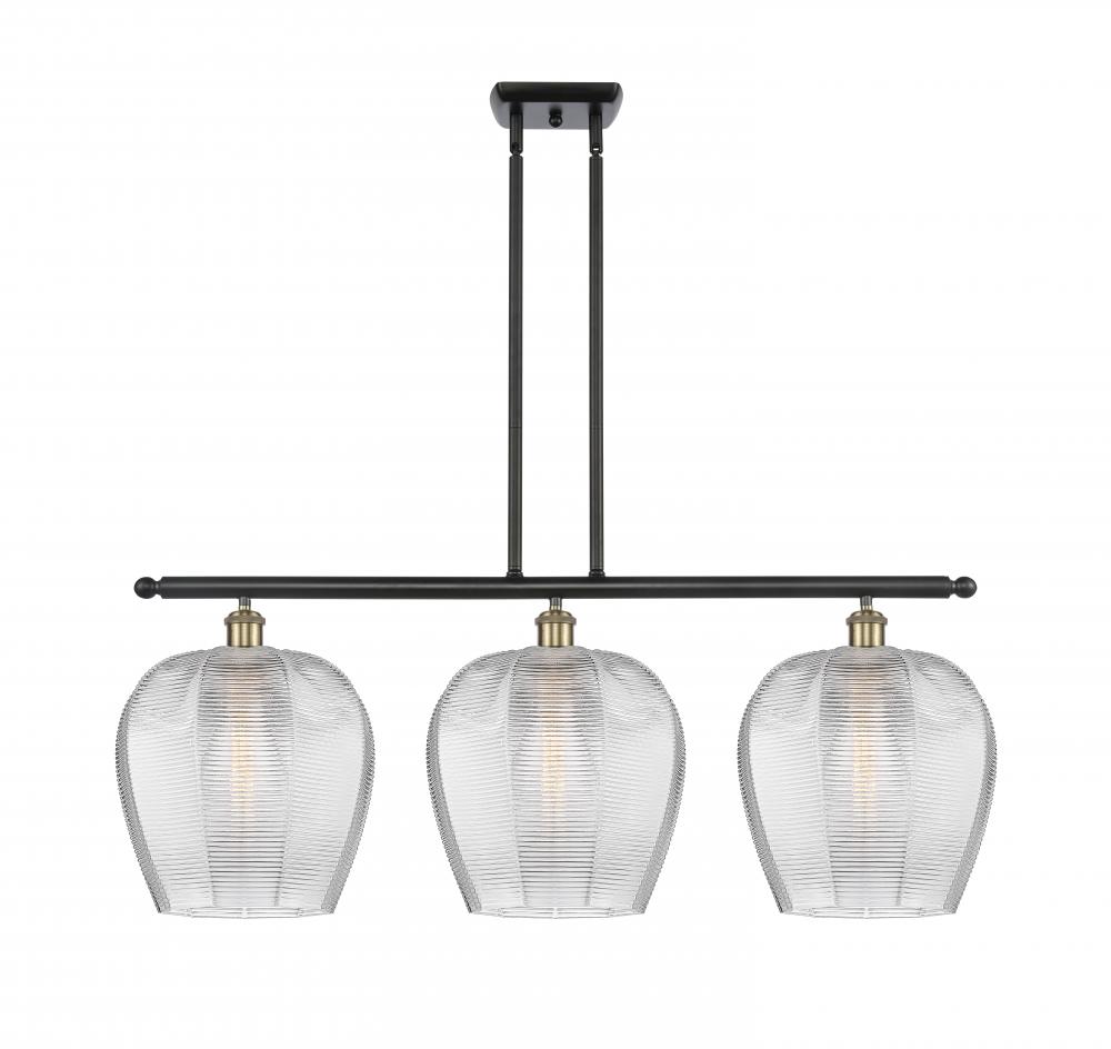 Norfolk - 3 Light - 38 inch - Black Antique Brass - Cord hung - Island Light