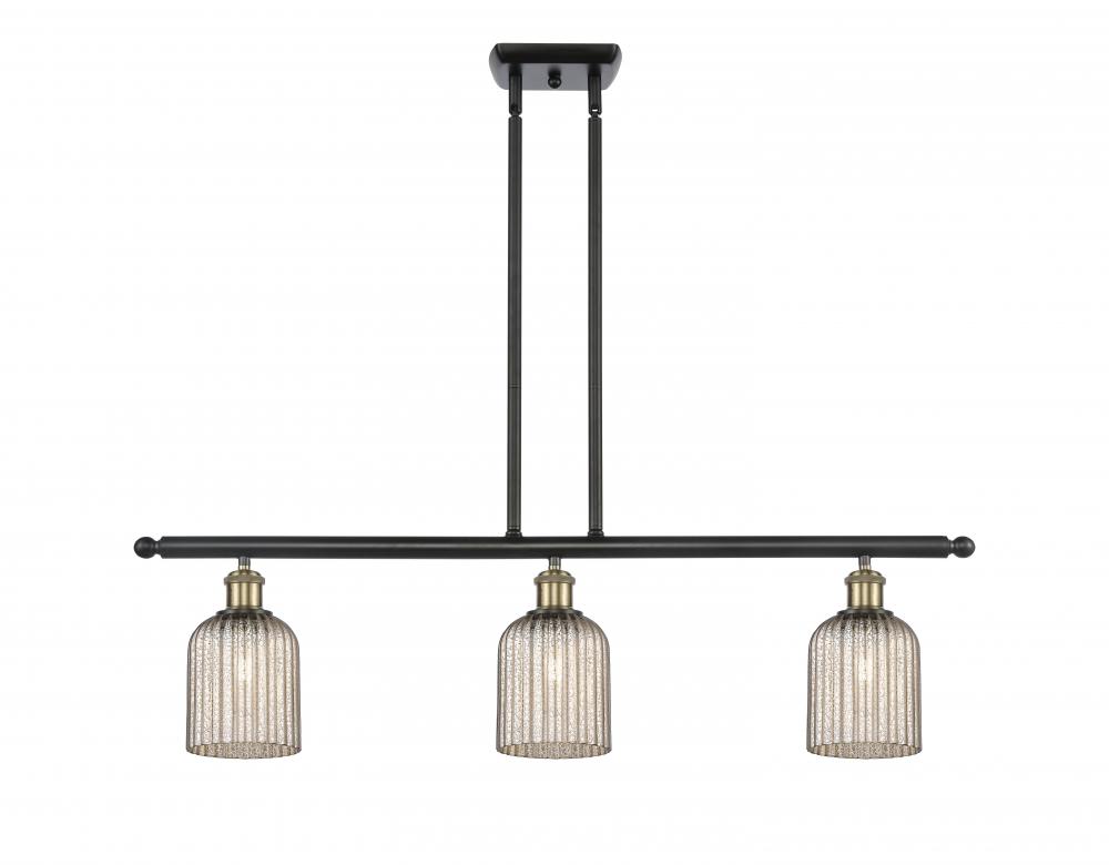Bridal Veil - 3 Light - 36 inch - Black Antique Brass - Cord hung - Island Light