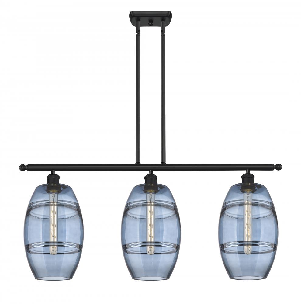 Vaz - 3 Light - 36 inch - Matte Black - Cord hung - Island Light