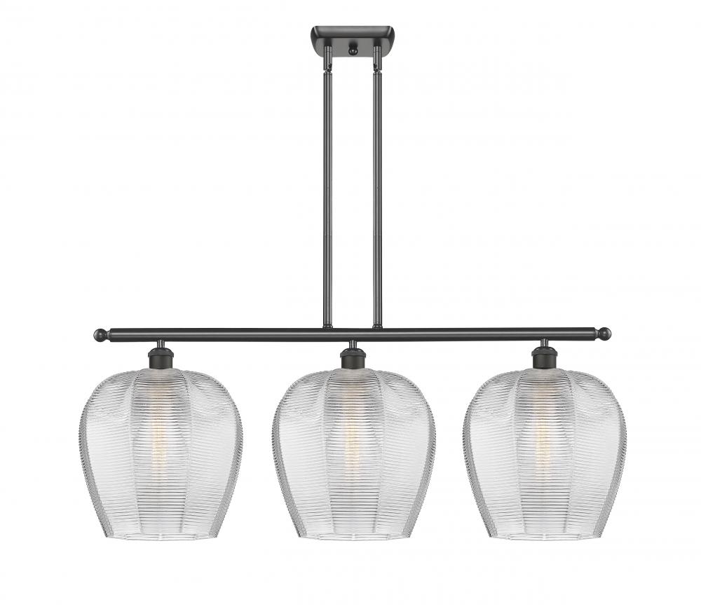 Norfolk - 3 Light - 38 inch - Oil Rubbed Bronze - Cord hung - Island Light