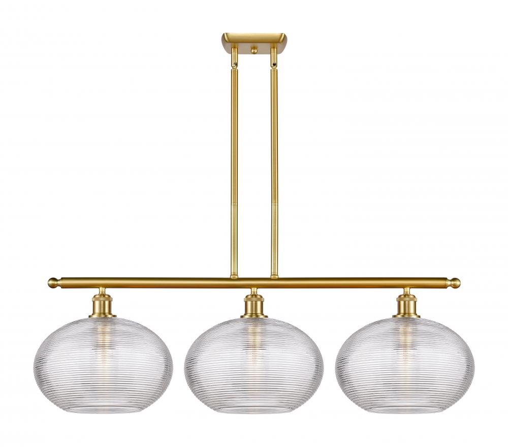 Ithaca - 3 Light - 39 inch - Satin Gold - Cord hung - Island Light