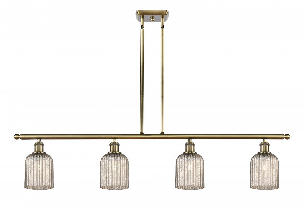 Bridal Veil - 4 Light - 48 inch - Antique Brass - Cord hung - Island Light