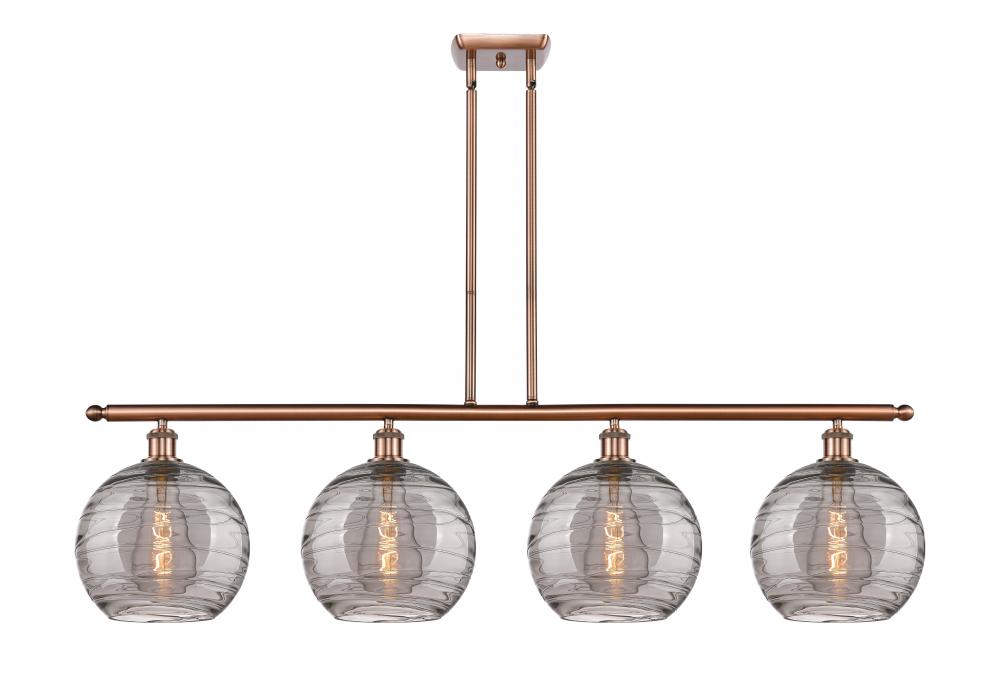 Athens Deco Swirl - 4 Light - 48 inch - Antique Copper - Cord hung - Island Light