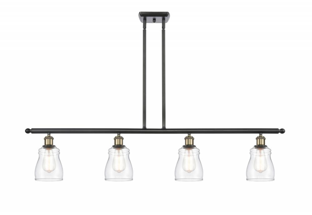 Ellery - 4 Light - 48 inch - Black Antique Brass - Cord hung - Island Light