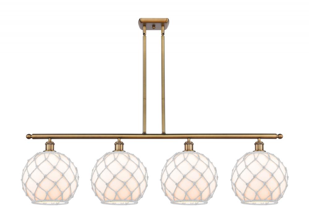 Farmhouse Rope - 4 Light - 48 inch - Brushed Brass - Cord hung - Island Light