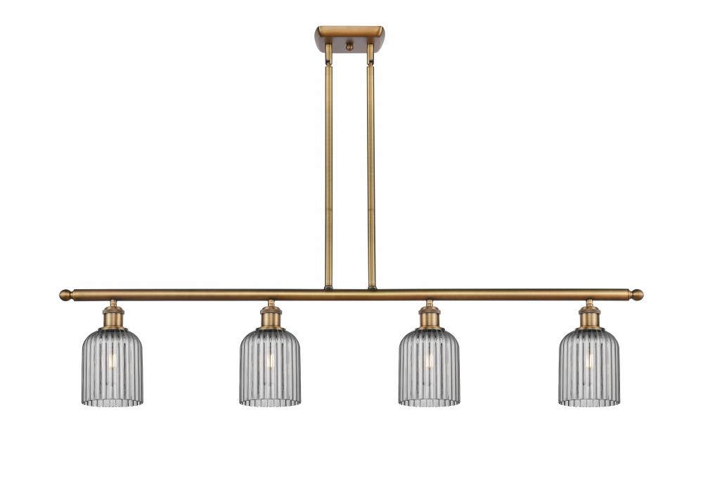 Bridal Veil - 4 Light - 48 inch - Brushed Brass - Cord hung - Island Light