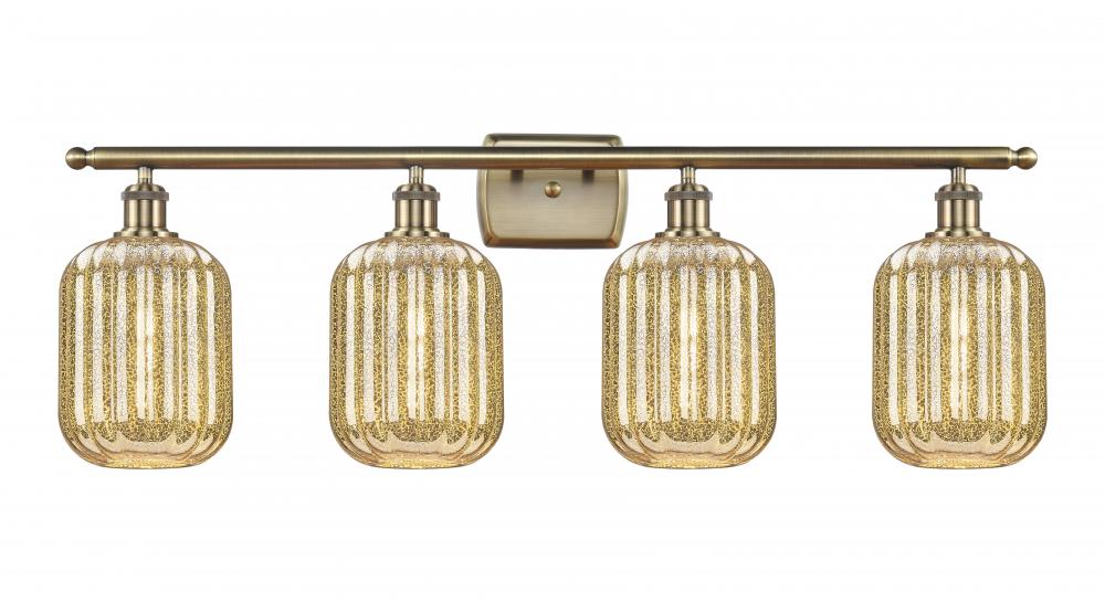 Preston Cylinder - 4 Light - 37 inch - Antique Brass - Bath Vanity Light