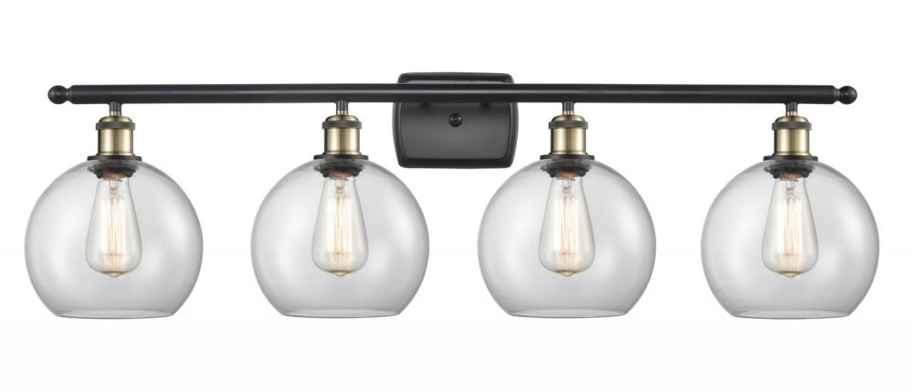 Athens - 4 Light - 38 inch - Black Antique Brass - Bath Vanity Light