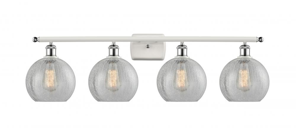 Athens - 4 Light - 38 inch - White Polished Chrome - Bath Vanity Light
