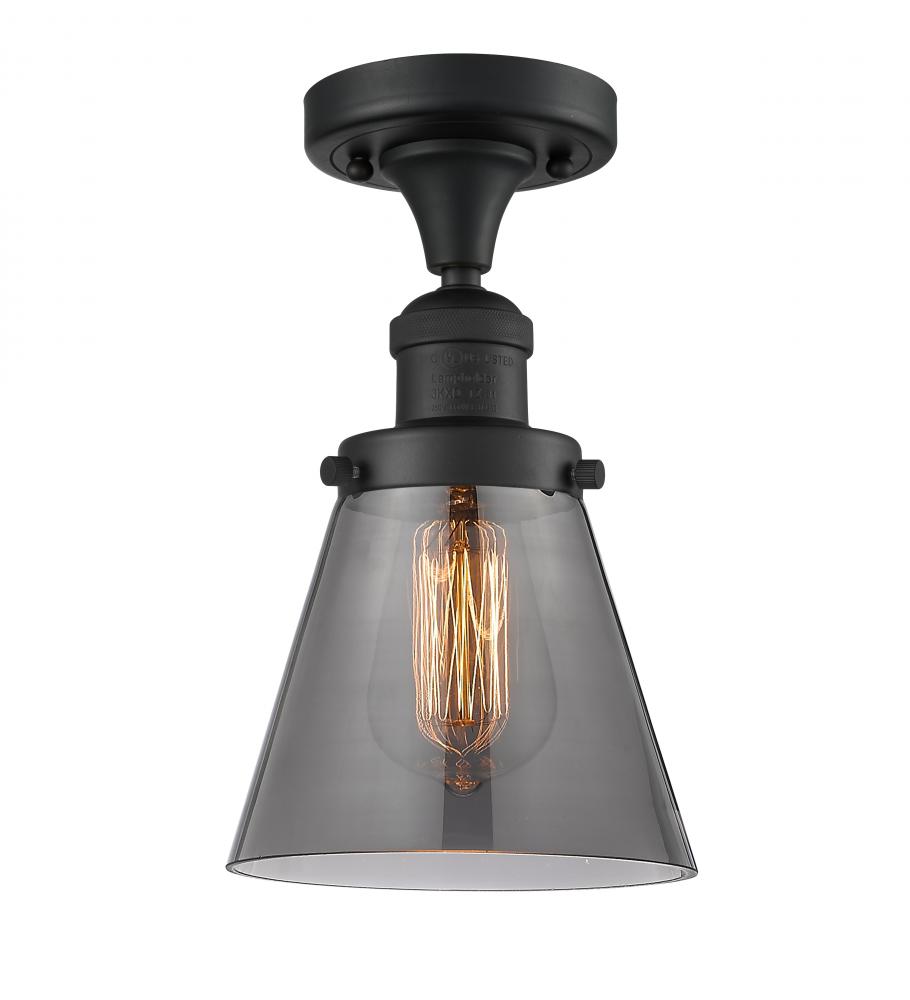 Cone - 1 Light - 7 inch - Matte Black - Semi-Flush Mount