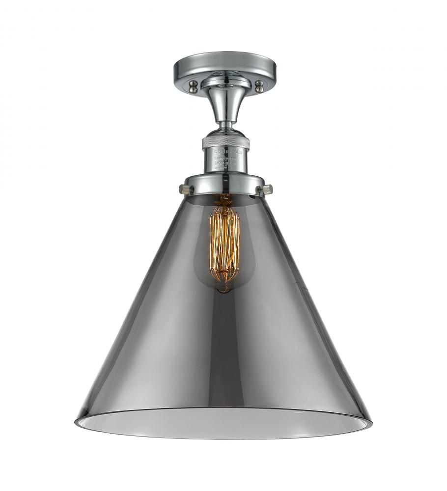 Cone - 1 Light - 12 inch - Polished Chrome - Semi-Flush Mount
