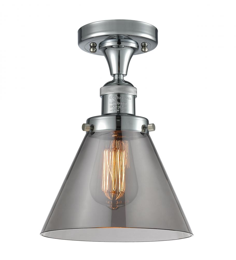 Cone - 1 Light - 8 inch - Polished Chrome - Semi-Flush Mount