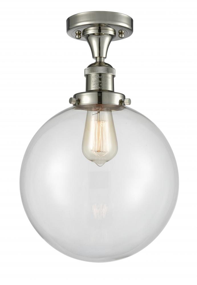 Beacon - 1 Light - 10 inch - Polished Nickel - Semi-Flush Mount